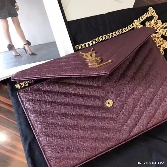 Tony Luxuries MATELASSÉ YSL CHAIN CASSANDRE WALLET 0701